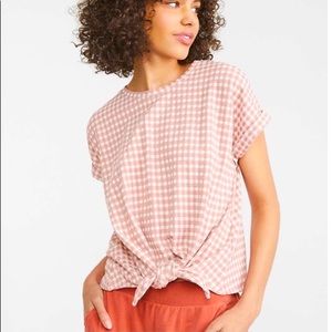 Lou & Grey Gingham Tie Front Top